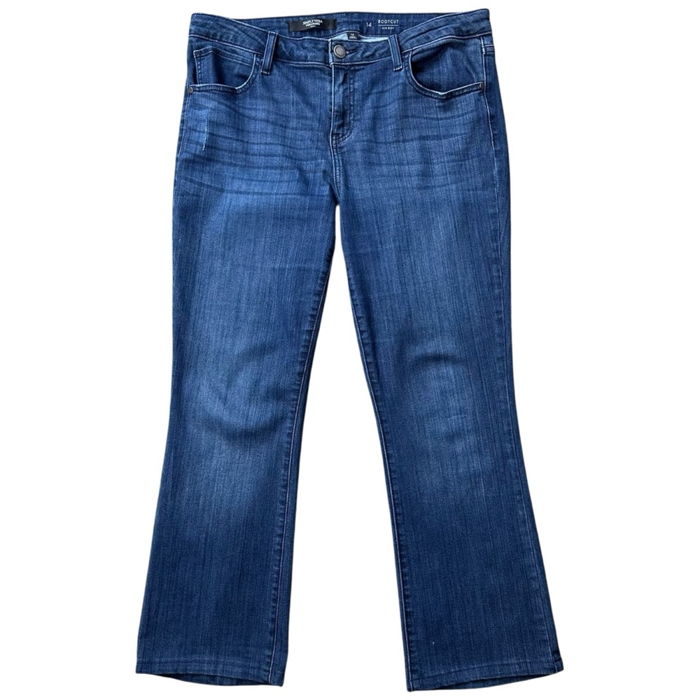 SIMPLY VERA WANG Bootcut Mid Rise Size 14 Indigo Denim Jeans EUC Cotton Blend